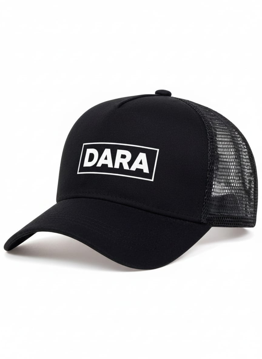 DARA Signature Trucker Cap – Onyx Black
